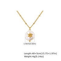 Collier Pendentif Cœur Français en Faux Perles pour Femme, Plaqué Or 18K, Acier Inoxydable, Bijoux Vintage, Vente en Gros