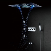 Pommeau de douche à haute pression salle de bain douche robinet mitigeur LED musique pluie système de douche avec Thermostat
