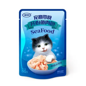 Wholesale Premium Pouch Cat Food Tuna Vitality Cat Treats Wet Food Organic Calmness Promotes Relaxation Oem Wet Cat Food