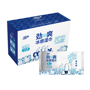 Lingettes humides individuelles personnalisées pour l'été, effet rafraîchissant naturel, abaissement de température en 3 secondes, pour la fatigue du conducteur, testées cliniquement, certifiées véganes - Product Image 2