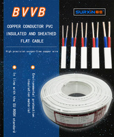 Massives Kupfer BVVB Stromkabel 6 10 16 18 AWG 0,75 1,5 2,5mm 300V 500V PVC-Isoliert Flach 100m für Haus- und Gebäudegebrauch