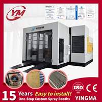 Cabine de peinture automobile à double alimentation électrique et gaz Yingma YM-QCKQF-0516, base au sol robuste, ventilateur haute puissance, aspiration complète par le bas