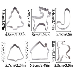 Juego Profesional <span class=keywords><strong>de</strong></span> 6 Cortadores <span class=keywords><strong>de</strong></span> Galletas Navideños <span class=keywords><strong>de</strong></span> Metal para Formas <span class=keywords><strong>de</strong></span> Bastones <span class=keywords><strong>de</strong></span> Caramelo y Campanas, Herramientas Decorativas para Hornear en Navidad - Product Image 6