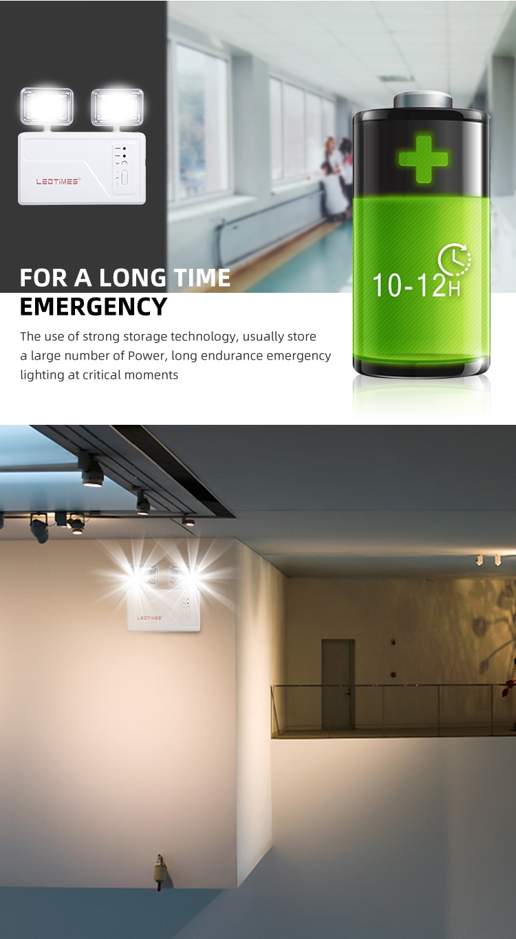 Easy Installation 6V 4AH 48pcs Adjustable Dual Heads Indoor 0.2w Portable Rechargeable Led Emergency Light