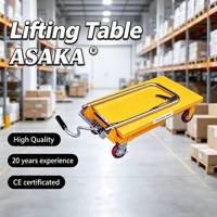 Table élévatrice portable à commande manuelle sécurisée pour le transport de marchandises logistiques