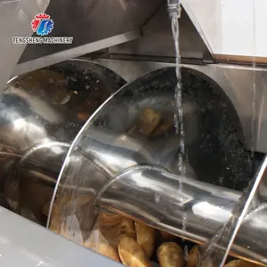 Endüstriyel sebze ve meyve patates seçimi saç rulosu kabarcığı temizleme kurutma kesme makinası üretim hattı