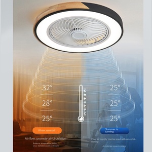 Ventilador de Techo LED de Estilo Nórdico, Redondo, Silencioso, con Control Remoto, 3 Velocidades, Regulable, para Baño - Product Image 3