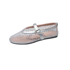 Sandales plates d'été noires pour femmes, style Mary Jane, à bout pointu, avec bride à boucle et semelle intérieure en maille, chaussures habillées - Product Image 6