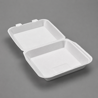Boîte à lunch jetable en mousse à compartiment unique GP1 de 8 pouces, boîte d'emballage pour hamburger, boîte à hamburger biodégradable pour la restauration rapide