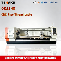 Tour horizontal GSK QK1340 haute rigidité et robuste pour le secteur pétrolier, pour le filetage de tubes de puits et de tuyaux de grand diamètre, PENG CNC