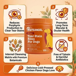 Complément Masticable pour Chien Contre les Taches Lacrymales – Nettoyage Interne, Santé Oculaire, Éclat des Yeux, Lutéine – 120 Bouchées – Marque Privée - Product Image 1
