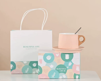 Tasse à café en céramique personnalisée Sublime, style Instagram, coffret cadeau avec soucoupe, couleur unie, mugs assortis pour couple