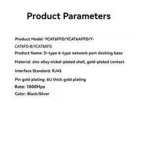 Châssis de panneau à vis de type D montage mural <span class=keywords><strong>Rj45</strong></span> Cat6a Module de connecteur femelle en alliage de zinc adaptateur d'extension gratuit accessoires de connecteur - Product Image 6