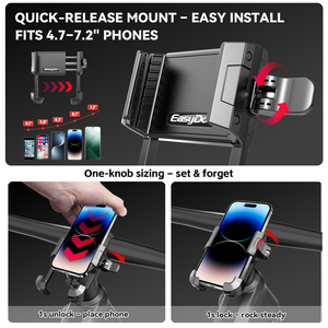 Support de téléphone pour vélo de route EasyDo, support de téléphone en aluminium pour vélo de route et <span class=keywords><strong>VTT</strong></span> - Product Image 4