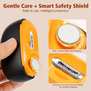Coupe-ongles et polisseuse électrique 2-en-1, 2 vitesses, pour enfants et personnes âgées, avec collecteur de poussière, charge Type-C, portable - Product Image 2