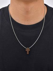 Religious Wood Cross Stainless Steel Chain Necklace Bulk Christian Gift for Men <strong>Women</strong> Bible Verse Party Favor Pendant <strong>Crucifix</strong> - Product Image 5