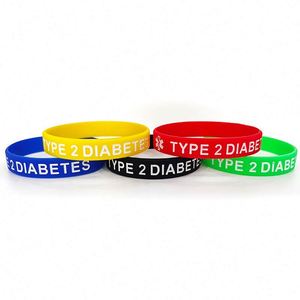 Pulsera Deportiva de Silicona para Diabetes Tipo 2, Brazalete de Alerta Médica, Pulseras Personalizadas de Silicona - Product Image 4