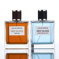 Flacons de parfum de luxe en verre en gros, base épaisse, logo personnalisé, estampage à chaud doré, vaporisateur pompe, tailles 100 ml/50 ml, solutions d'emballage