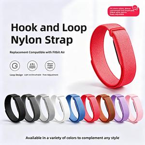 Bracelet de montre en nylon tissé réglable et résistant à la transpiration avec fermeture auto-agrippante, bracelet de sport respirant et souple, bracelet de remplacement pour Fitbit Air - Product Image 2