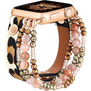<span class=keywords><strong>Bracelet</strong></span> en <span class=keywords><strong>cuir</strong></span> élastique léopard pour femmes <span class=keywords><strong>Bracelet</strong></span> de montre perlé pour <span class=keywords><strong>Apple</strong></span> <span class=keywords><strong>Watch</strong></span> Band 38 40 41 49 Mm pour Iwatch Se Series 10 9 <span class=keywords><strong>8</strong></span> 7 6 5 - Product Image 5