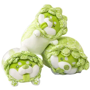 Cute Stuffed Animal Chinese Cabbage Shiba Inu Plush Pillow Cute Cabbage Dog Plush Toy