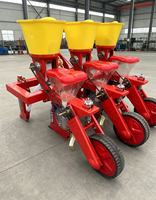 Semoir à maïs et céréales réglable sur 3 rangs, espacement des rangs de 45 à 70 cm, boîte à engrais, largeur de travail de 1,5 m, monté sur tracteur pour utilisation agricole