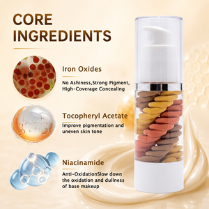 Base de Teint Équilibrante Tricolore Spécialement Conçue pour les Peaux Noires, Correcteur de Couleur Longue Durée, Base de Maquillage Estompant les Pores - Product Image 1