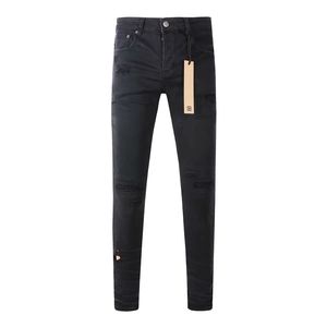 <span class=keywords><strong>Jeans</strong></span> Neri Distressed KSU <span class=keywords><strong>Nuovi</strong></span> da Uomo, Colore Solido, Versatili, Elasticizzati, Slim-fit, Lavati - Brand Americano Streetwear - Product Image 2