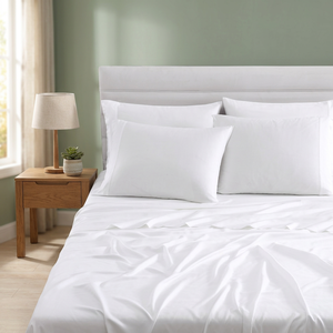 Juego de Ropa de Cama para Hotel, Tejido Liso Teñido, Blanco, Poliéster/Algodón, 200 Hilos, Orgánico, Ecológico, para Todas las Estaciones, Estilo Europeo Americano - Product Image 3