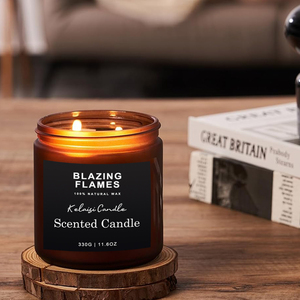 KLS Custom Luxury Private Label Glass Jars With Lid 2 Wick <strong>Candle</strong> Gift Home Decor Natural Soy Wax Lavender <strong>Citrus</strong> Scented <strong>Candle</strong> - Product Image 4