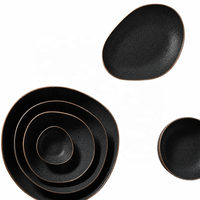Service de vaisselle en céramique et porcelaine écologique, minimaliste et luxueux, pour les fêtes, assiettes et plats