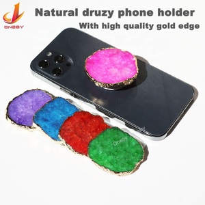 Soporte para Teléfono con Piedra Natural Druzy, Rotación de <span class=keywords><strong>360</strong></span>°, Base Adhesiva para Escritorio y Cama, Compatible con Todos los Móviles, Venta al Por Mayor - Product Image 2