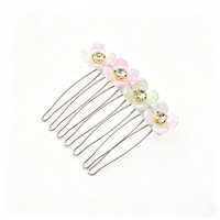 Peigne à cheveux Kawaii mini coquillage fleur strass multicolore pour femmes et filles, accessoires capillaires pour le quotidien, l'été, la plage, les mariages, les bals de promo et les fêtes