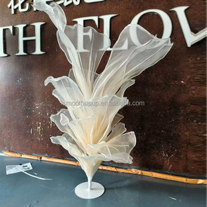 Fleurs artificielles géantes en organza, fabriquées à la main en usine, design é<span class=keywords><strong>l</strong></span>égant et simple pour la décoration de mariage - Product Image 4