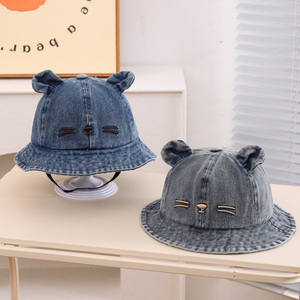 2025 Denim chapeau pour bébés mode ours seau chapeaux printemps été enfants casquette enfant en bas âge Suncaps filles accessoires infantile trucs 1-3 ans - Product Image 1