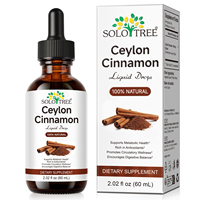 SOLOTREE Complément alimentaire liquide à l'extrait de cannelle de Ceylan, antioxydant végétalien, pour l'énergie et le soutien digestif, marque privée, pour adultes