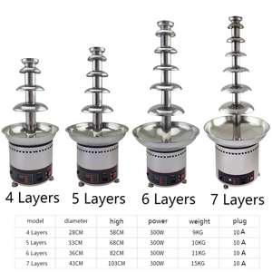 Machine commerciale <span class=keywords><strong>de</strong></span> <span class=keywords><strong>fontaine</strong></span> <span class=keywords><strong>de</strong></span> <span class=keywords><strong>chocolat</strong></span> à 4/5/6/7 couches avec couvercle d'isolation en plastique coupe-vent et anti-poussière en PVC - Product Image 3