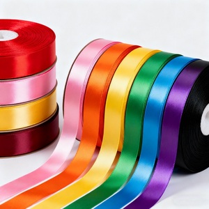 Grosir 4cm pita Satin untuk bunga kue pernikahan dekorasi kursi ikat pinggang kemasan hadiah warna kustom - Product Image 2