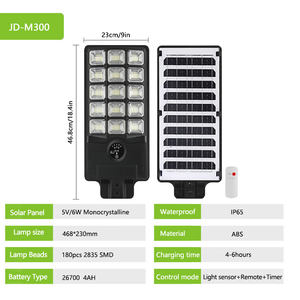 مصابيح الطاقة الشمسية الجديدة من سلسلة JD M ، W من سلسلة مصابيح الطاقة الشمسية كلها في مصباح واحد ABS إضاءة الشوارع - Product Image 3