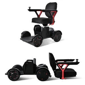 Cadeira de roda dobrável elétrica portátil, cadeiras de rodas de liga de alumínio motorizadas destacáveis leve scooter- Beiz-03