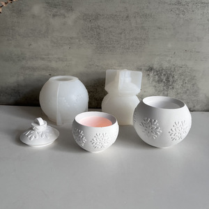 Early Riser Grand et petit globe de neige bougie tasse <span class=keywords><strong>moule</strong></span> en silicone décoration de noël bougie pot plâtre ciment <span class=keywords><strong>moule</strong></span> - Product Image 2