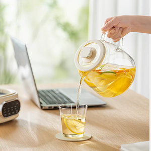 Bouilloire à thé en verre personnalisée avec tasses en verre et infuseur à thé amovible, compatible avec les plaques de cuisson - Product Image 4
