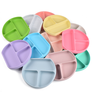 Set di Piatti per Bambini in <span class=keywords><strong>28</strong></span> Colori, Antiscivolo, Infrangibili, con Ventosa in Silicone, Senza BPA, Stile Americano per Neonati e Bambini - Product Image 1