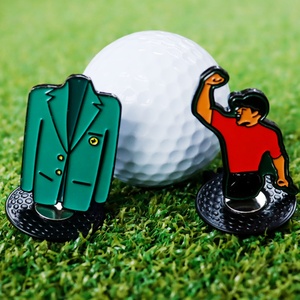 Hard <b>Display</b> Tees With Alignment Plain Reed Folding Metal High Gold Marker Accessories Position Single Golf Ball Marker - Product Image 1