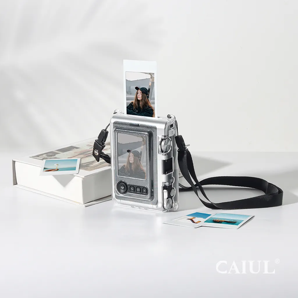 Caiul תוכנן ברור מקרה עבור Fujifilm Instax מיני Evo היברידי מיידי מצלמה Instax EVO עמיד הלם קריסטל מקרה