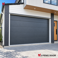 Porte de garage sectionnelle électrique automatique moderne en aluminium avec verre trempé miroir sans cadre pour villa