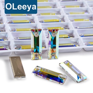 Perles en vrac de qualité K9 OLeeya, strass en cristal AB à coudre, pierres en verre sans plomb à dos plat pour accessoires de couture - Product Image 1