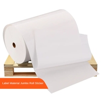 Matériau d'étiquette Jumbo Glossy PP PET PE Papier auto-adhésif Étiquettes synthétiques semi-brillantes Autocollant de matière première en stock Rouleaux Jumbo