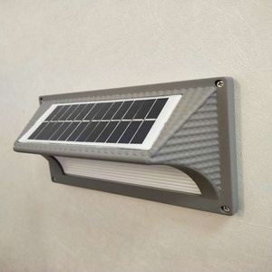 Lampe murale LED solaire minimaliste moderne IP65 étanche charge sans fil lumière blanche chaude pour la maison hôtel extérieur petit espace - Product Image 4