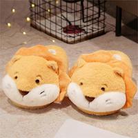 Nouvelles pantoufles en peluche amusantes et mignonnes pour femmes, pantoufles chaudes en forme d'animaux, hamster, requin, canard, lion, husky